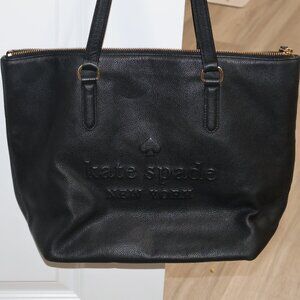 Kate Spade Larchmont Avenue Black Pebbled Leather Shoulder Bag Tote
